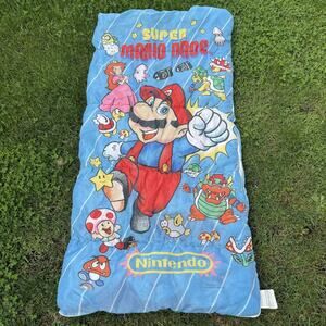 Vintage 1988 Nintendo Super Mario‎ Bros Kids Blanket Blue Red Peach Bowser Toad